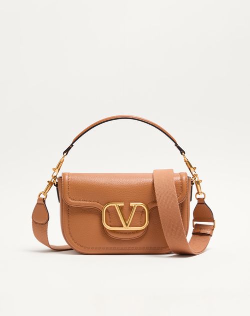 Valentino Garavani - Valentino Garavani Alltime Grainy Calfskin Shoulder Bag - Almond - Woman - Shoulder Bags